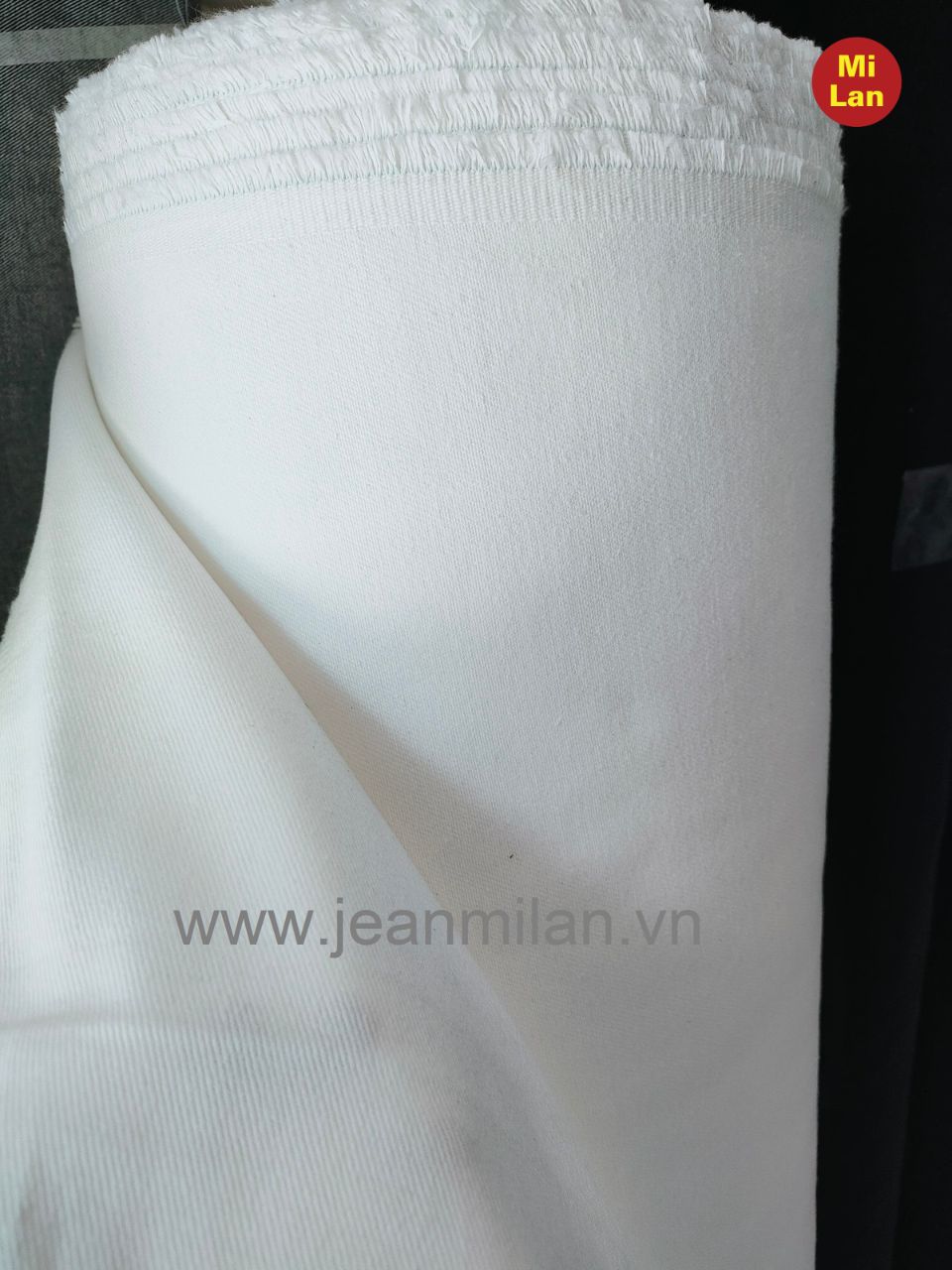 Vải jean mộc trắng cotton