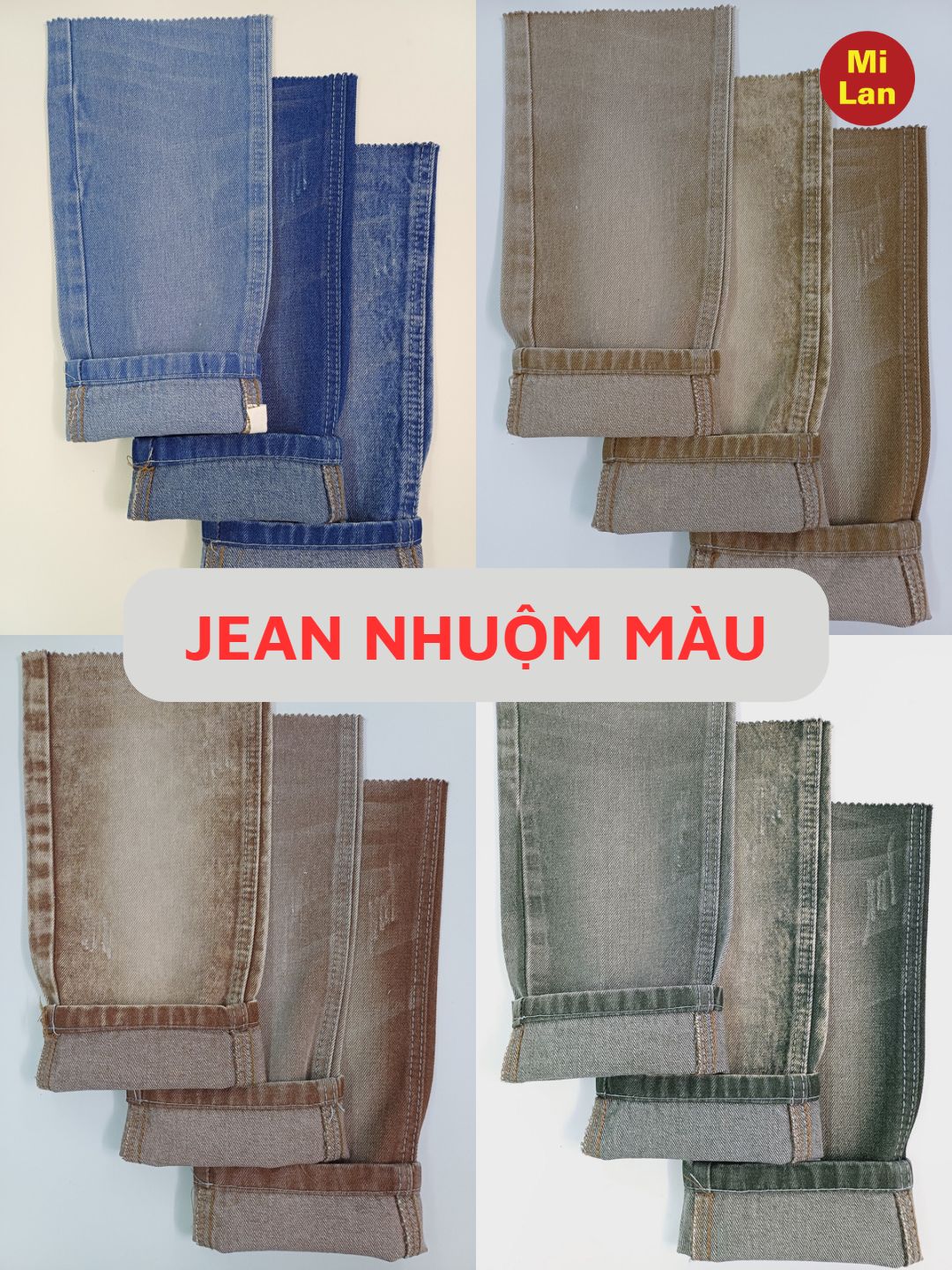 Vải jean cotton nhuộm màu