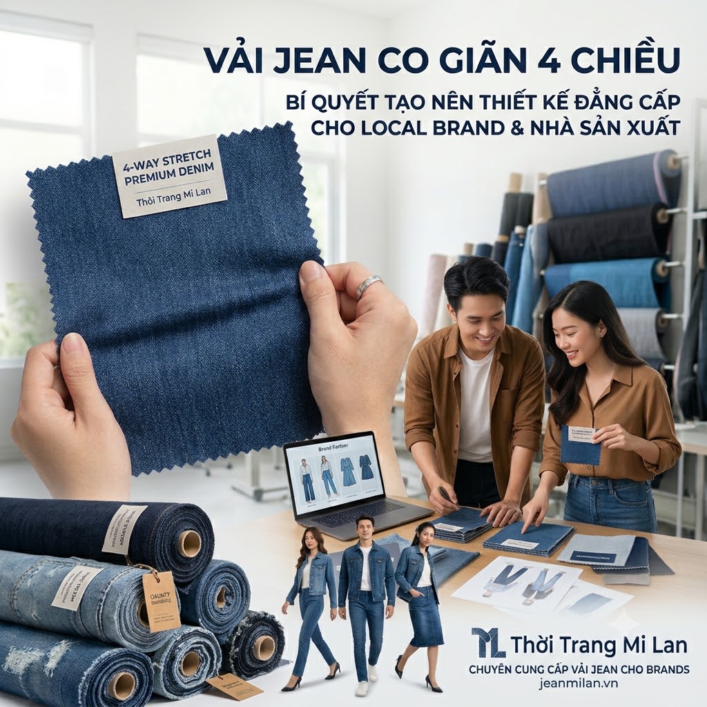 Vải Jean Co Giãn 4 Chiều: Bí Quyết Tạo Nên Thiết Kế Đẳng Cấp