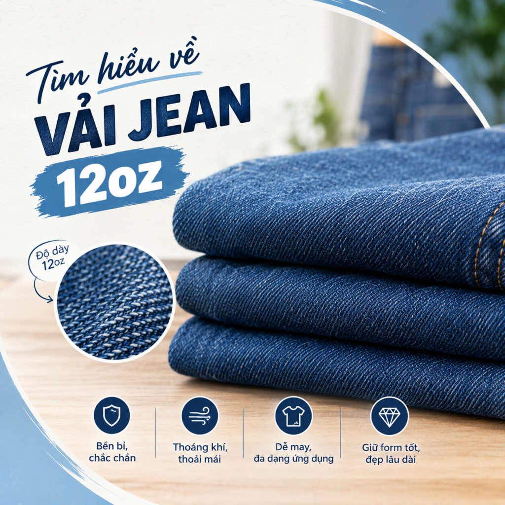 vải jean 12oz giá sỉ